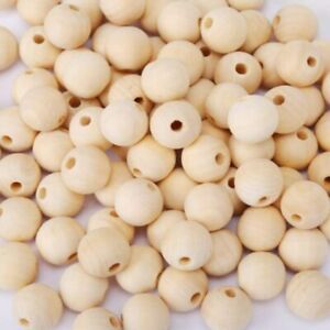 200 Pcs Natural Wood Beads Wooden Loose 20mm Unfinished Round 200 pack