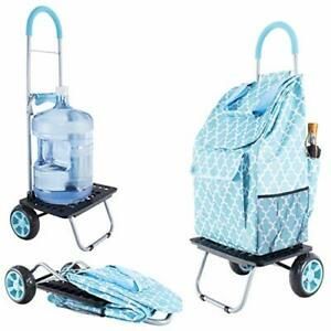 dbest products Bigger Trolley Dolly Moroccan Tile Shopping Grocery Foldable Cart