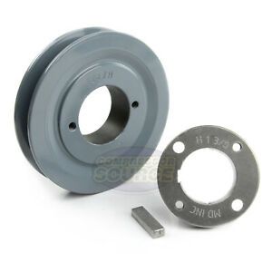 BK47H Cast Iron 4.5&#034; Single Groove Belt B Section 5L Pulley 1-3/8 Sheave Bushing