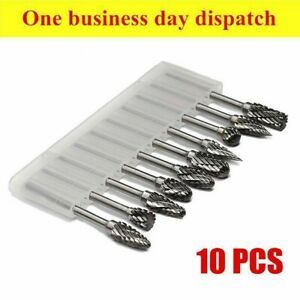 1/8\&#039;\&#039; Shank Rotary Drill Tool 10pcs/set Burr Set Burrs Die Grinder Bit Tool