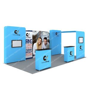 20ft Portable Tension Fabric Trade Show Display Booth Expo System All Included