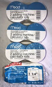 Mead CALCULATOR PAPER Adding Machine 2-1/4&#034;W x 126&#039; L 8 Rolls Sealed NOS~vintage