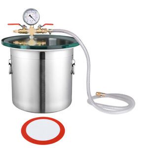 Stainless Steel Vacuum Chamber kit 3 Gallon Degassing Urethanes Silicone Epoxies