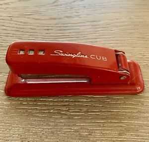 Vintage Swingline CUB Mid Century Modern Art Deco Stapler Red Office