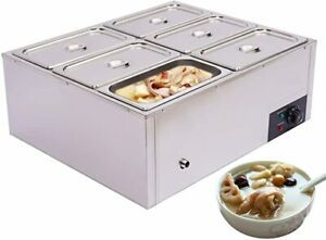 Commercial Food Warmer Steam Table 6-Pot Stainless Steel 110V Sliver Electric