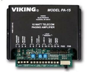 New Viking PA15 Paging Amplifier 15 Watt and Loud Ringer VK-PA-15