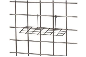 SSW Back Boutique Raw Steel Wire Shoe Shelf for Wire Grid 10&#034;L x 4&#034;W - Set of 2