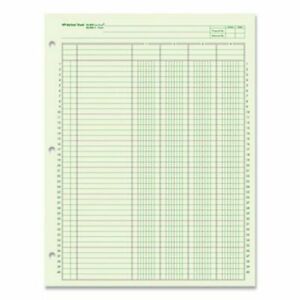 National Side-Punched 4-Column Analysis Pad, Green, 50 Sheets, Each (RED510586)