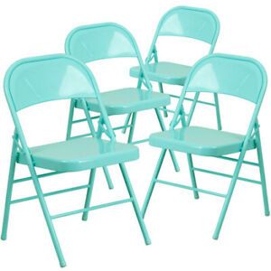 FLASH FURNITURE 4-HF3-TEAL-GG Tantalizing Teal Folding Chair