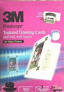 FS - 3M Printscape 9 Textured Greeting Cards 1/2 fold w/inserts Inkjet Printers