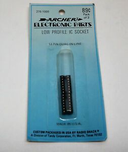NOS Archer Low Profile IC Socket 14 PIN Dual In-Line 2 Pack  276-1999