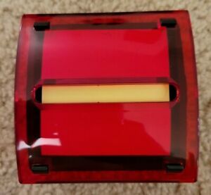 Super Popup Sticky Notes Clear Red Dispenser Plastic Box Case w/100-sheet Notes