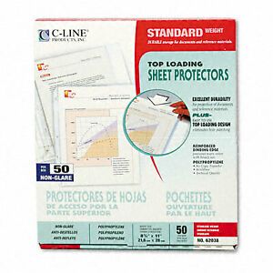 C-Line 62038 Top-Load Polypropylene Sheet Protectors  Standard  Ltr  Non-Glare