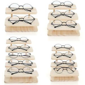 Wooden Sunglasses Stand Glasses Figure Toy Model Display Holder Rack Showcase fi