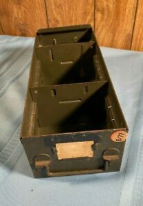 Vintage Green Metal Storage Drawer Industrial Repurpose Rustic Decor 11&#034; x 5&#034;