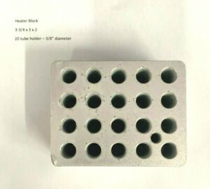 Heater Block 3-3/4 x 3 x 2 - 20 Tube Holder 3/8 Inch Diameter