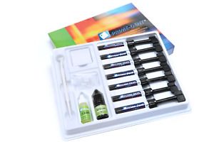 PRIME-DENT LIGHT CURE HYBRID DENTAL RESIN COMPOSITE 7 SYRINGE KIT EXP062024