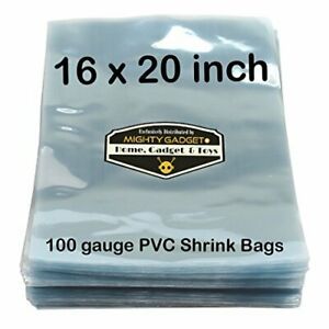 100 pcs Quality 16 x 20 inch PVC Shrink Wrap Bags for Books  Soaps  Bath Bombs