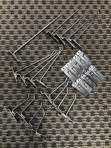 27pcs Metal Slatwall strong Hooks Garage Shop Storage  hooks 4&#039;&#039;, 1&#034;, 8&#034; &amp; 12&#034;