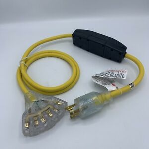 Onetak Nema L5-30P To 3 Outlet N5-20R Generator Extension Cable Power Cord