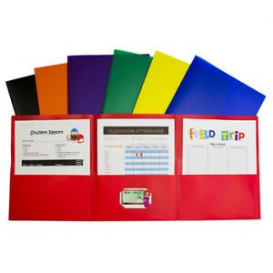 C-LINE 33940-DS 3-Pocket Poly Portfolios, Assorted, PK24
