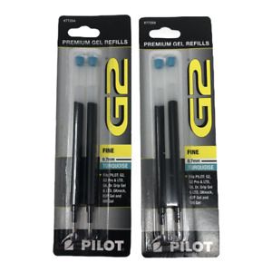 Pilot G2 Gel Ink Rolling Ball Pen Refills, Fine 0.7mm Turquoise 2 Packs of 2