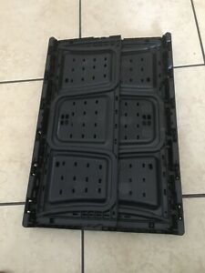 5 COLLAPSIBLE  CRATES 6411 BLACK SPACE SAVERS TOOLS CRAFTS 23 1/2-15/8- 10