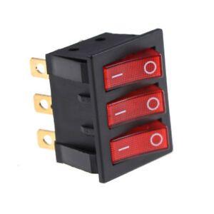 KCD3 34*40 Big Rocker Switches With Red Light Three-Way Switch 9Pin 2Posi ek