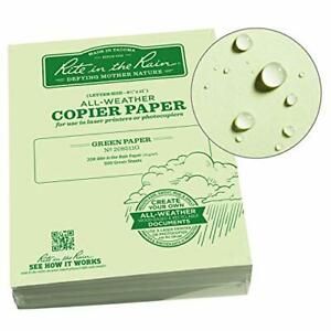Rite In The Rain Weatherproof Bulk Copier Paper 8 1/2&#034; x 11&#034; 20# Green 500 Sh...