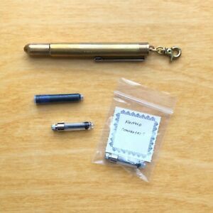 Traveler&#039;s Company Brass Fountain Pen F Nib with Clip and Accessories TRC