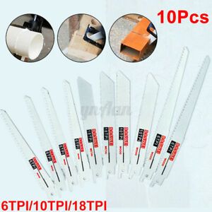 10PCS 6in 8in Reciprocating Saw Blades Wood Metal Pipe Cutting High-Carbon