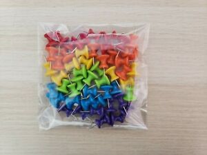 50 Count Jumbo Push Pins Large Push Pins Assorted Colorful Large Pins Rainbow