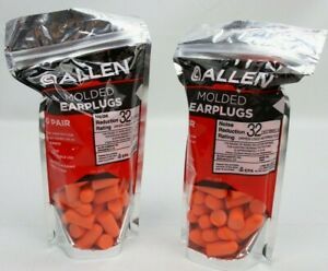 Allen Noise Reduction Molded Earplugs 32 Decibels Orange 100 Pairs NEW 2365A