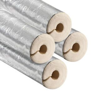 Pipe Insulation, 1.18&#034; Thick, Polyethylene, Adhesive Flap, for 1.06&#034; Pipe, 4Pcs
