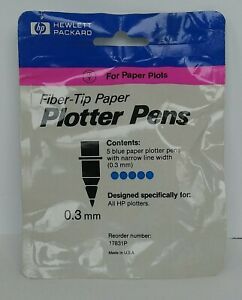 HP Blue Fiber-Tip Paper Plotter Pens 17831P 0.3mm Pack Of 5 - New