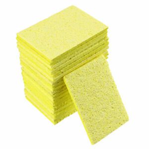 Soldering Sponge 50.5x34.8x2.7mm for Iron Tips Cleaner, Rectangle Yellow 20pcs
