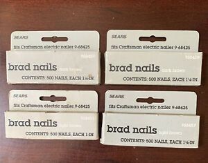 Lot Of Four Sears Craftsman Brad Nails 1&#034; Inch &amp; 1 1/4&#034; 500 Count Per Box