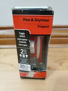 Pass Seymour LIGHT ALMOND TOGGLE SWITCH 2 Pole 20 amp Red Industrial Commercial