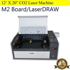 50W CO2 Laser 500*300mm honeycomb motorized table with LaserDRAW and Rotary