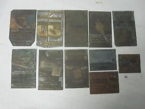 Lot of 11 Vintage Copper Lead Printer Block Plates Turco-Solv National RailRoad