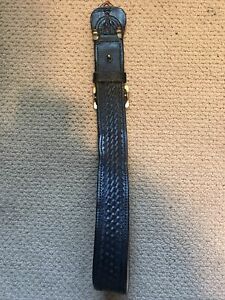 LA Leather Duty Belt w/ Buckle Basketweave Size 34