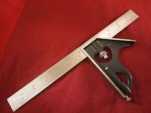 Starrett 12&#034; combination square with scribe, Hardened head &amp; No.4R rule
