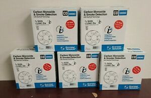 Lot Of 5 System Sensor COSMO2W Smoke/CO Detector (Untested! USED, Sold As Is)