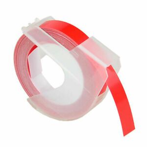 White on Red for Dymo Xpress 520102 Label 3D Plastic Embossing Tapes 3/8&#034;