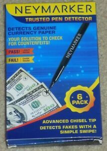 6-pk Counterfeit Money Detector Test Fake Dollar Bill Currency Check Pen Marker