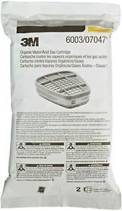 3M ORGANIC VAPOR/ACID GAS CARTRIDGE 6003/07047, Pack of 2 Each