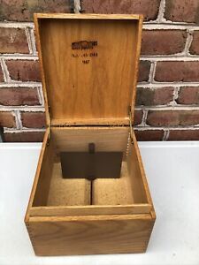 Large Peters Artist Wood Products Index Recipe Card Filing Dovetail Box 1967
