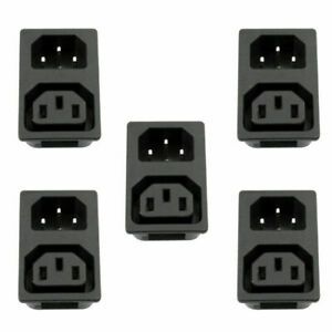 5x IEC320 C14 C13 3 Pin Screw Mount Male Female Power Socket DIY AC-02MF T08