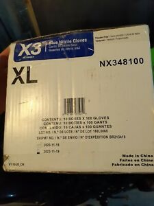 AMMEX X3 Blue Nitrile Industrial Latex Free powder free