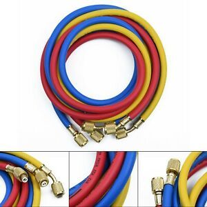 Charging Hoses A/C Refrigerant 60 HVAC 1/4 SAE 800PSI R404 R134a R502 R22 3Hose